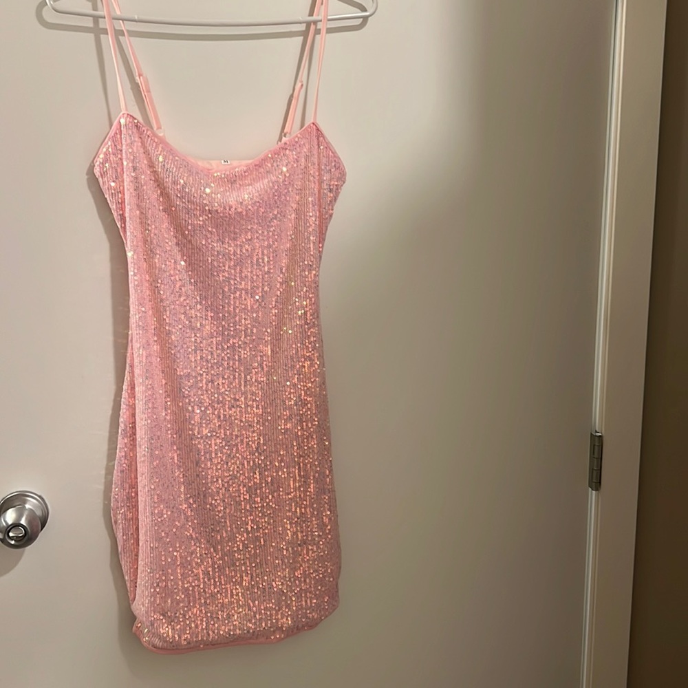 Pink sequin dress